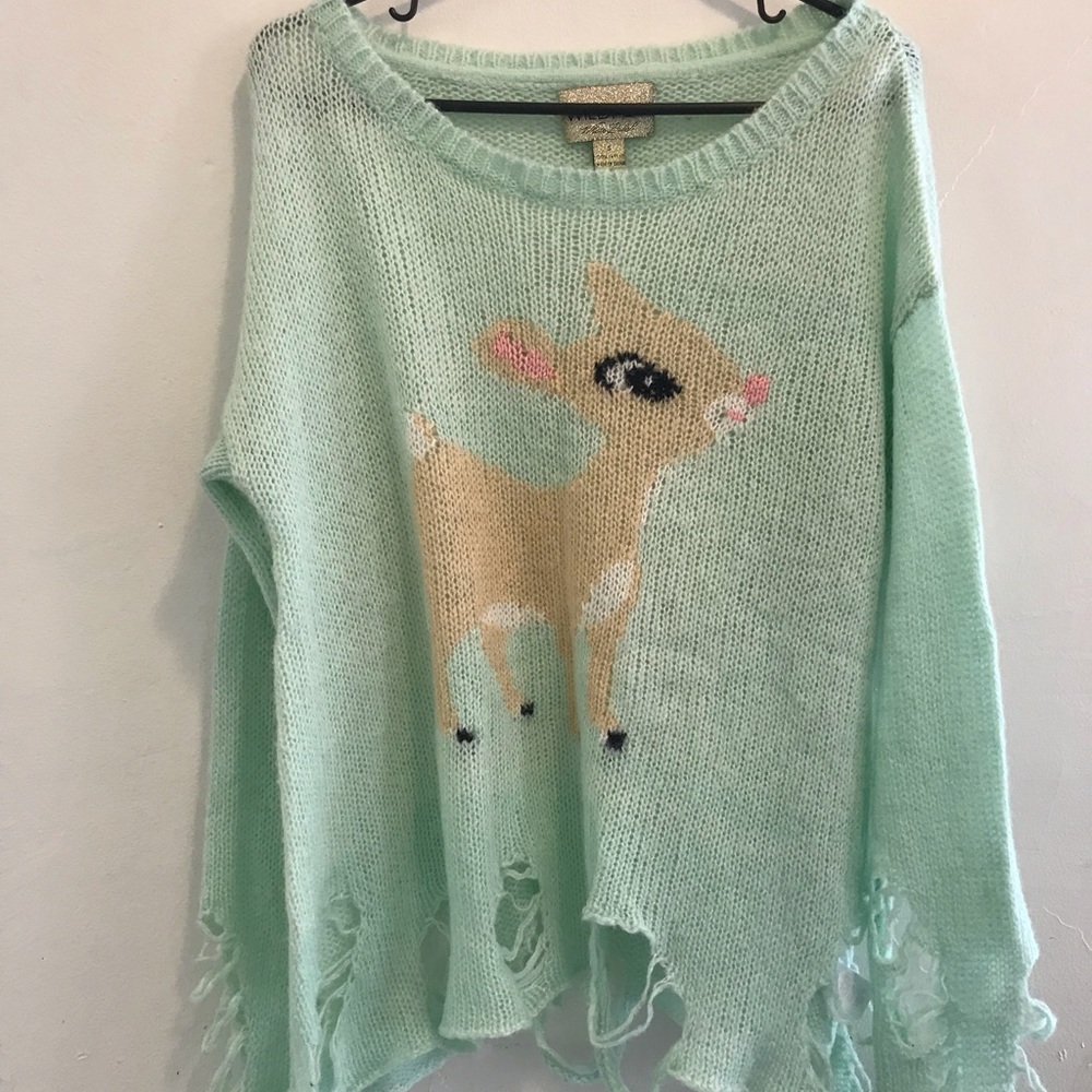 Wildfox white label Deer Bambi sweater